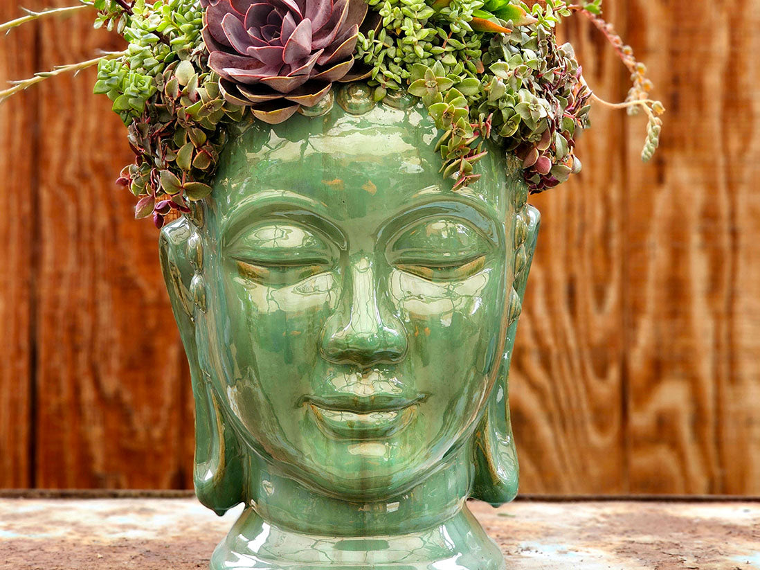 Buddha Head Planter By Plantatorem