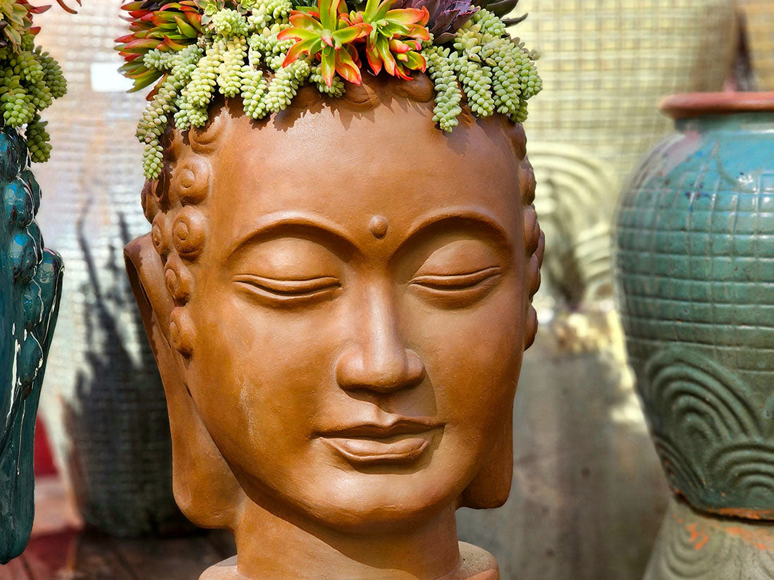 Buddha Head Planter By Plantatorem
