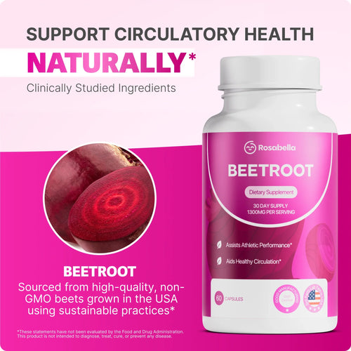 Rosabella Beetroot Capsules To Support Circulation And Vitality